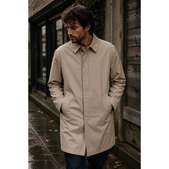 Eddie Bauer Other - Vintage Eddie Bauer Down Lined Hidden Placket Trench Coat Heritage Tan 44